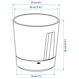 VÅRDTRÄD Selbstbewässerungstopf, drinnen/draußen transparent/anthrazit, 19 cm