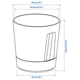 VÅRDTRÄD Selbstbewässerungstopf, drinnen/draußen transparent/anthrazit, 15 cm