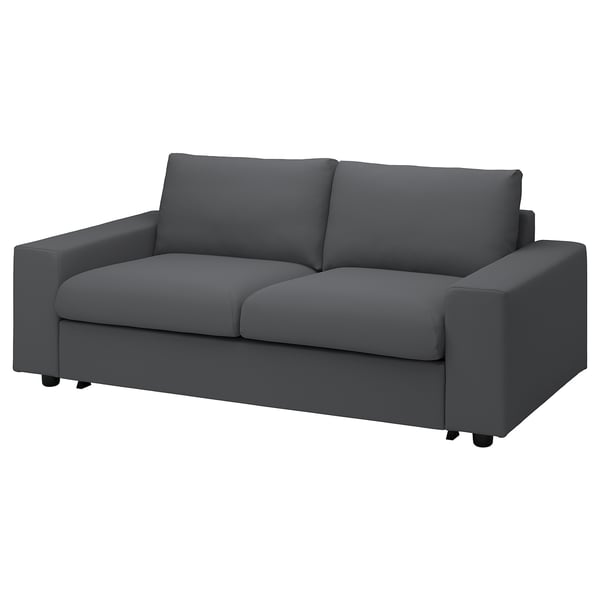 VIMLE 2er-Bettsofa, mit breiten Armlehnen/Hallarp grau