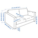 VIMLE 2er-Sofa, Hillared anthrazit