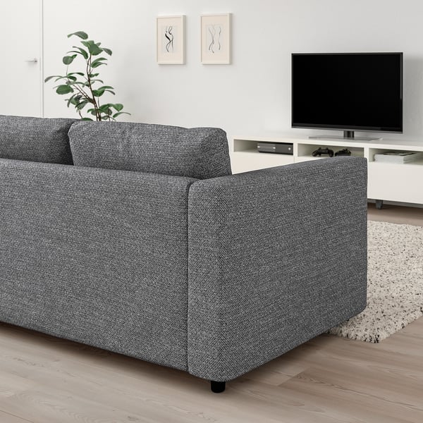 VIMLE 2er-Sofa, Lejde grau/schwarz