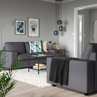 VIMLE 2er-Sofa, mit breiten Armlehnen Gunnared/mittelgrau