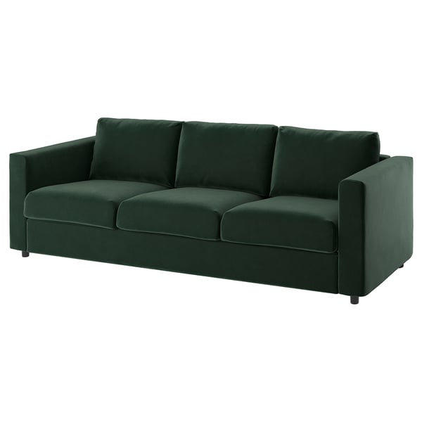 VIMLE 3er-Bettsofa, Djuparp dunkelgrün