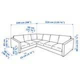 VIMLE Ecksofa 5-sitzig, Grann/Bomstad schwarz