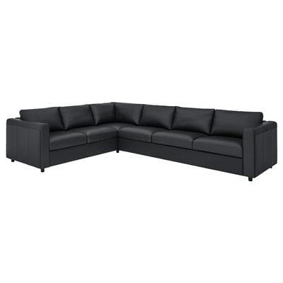 VIMLE Ecksofa 5-sitzig, Grann/Bomstad schwarz