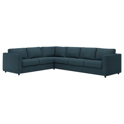 VIMLE Ecksofa 5-sitzig, Hillared dunkelblau