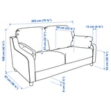 VINLIDEN 3er-Sofa, Hakebo dunkelgrau