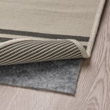 VIRKLUND Teppich flach gewebt, drinnen/drau, beige/dunkelgrau, 160x230 cm