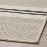 VIRKLUND Teppich flach gewebt, drinnen/drau, weiß/beige/dunkelgrau, 80x150 cm