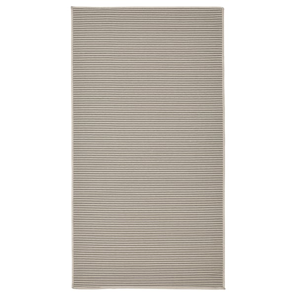 VIRKLUND Teppich flach gewebt, drinnen/drau, weiß/beige/dunkelgrau, 80x150 cm