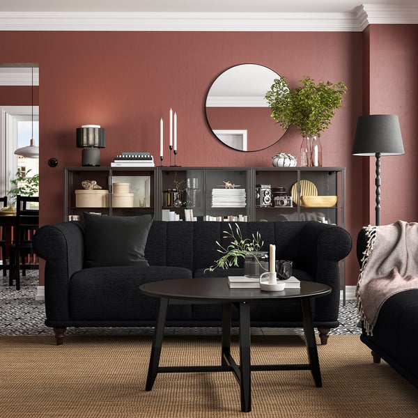 VISKAFORS 2er-Sofa, Lejde anthrazit/braun