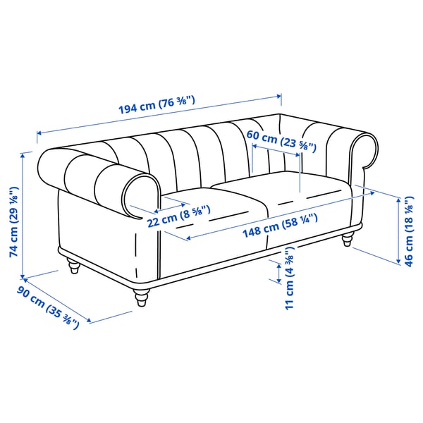 VISKAFORS 2er-Sofa, Lejde/gra/grün Birke