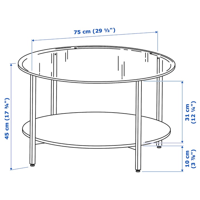 VITTSJÖ Couchtisch, schwarzbraun/Glas, 75 cm - IKEA Schweiz