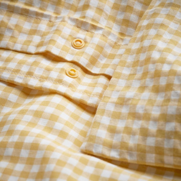 WEYMOUTHTALL Bettwäsche-Set, 2-teilig, gelb weiß/Karo, 150x200/50x60 cm