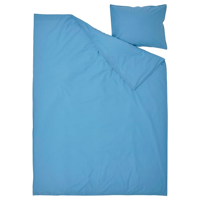 ÄNGSLILJA duvet cover and pillowcase, blue, 150x200/50x60 cm IKEA