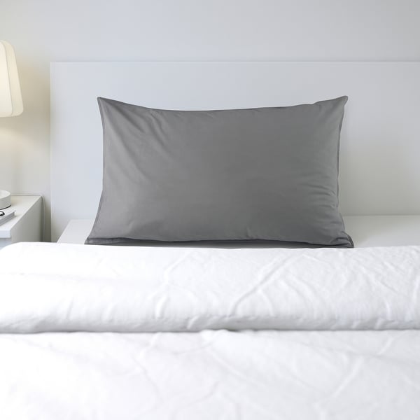 ÄNGSLILJA Pillowcase, grey, 65x100 cm
