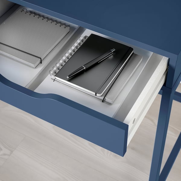 ALEX Desk, black-blue, 132x58 cm
