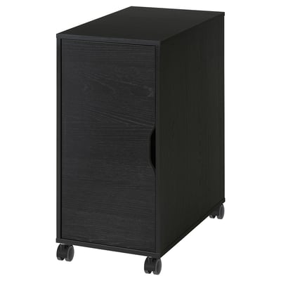 ALEX Storage unit on castors, black-brown/black, 36x76 cm