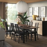ÅLHULT / ÅLHULT Table and 6 chairs, black/brown/Bomstad black black, 170/220x80 cm