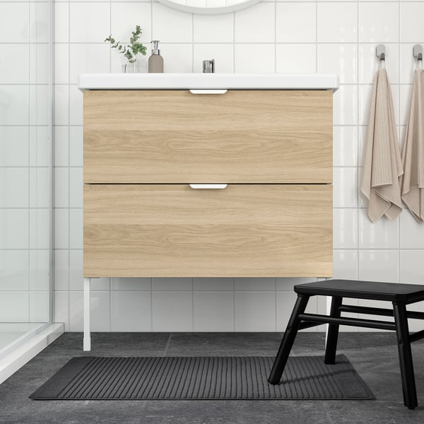 ALSTERN Bath mat, dark grey, 50x80 cm