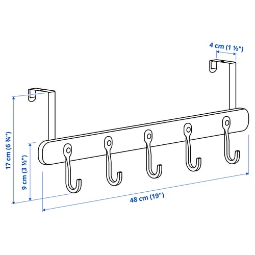 ÅRSJÖN Hanger for door/wall, black