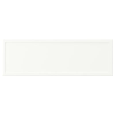 ASPUDDEN table, white, rectangular, simple design, made of particleboard and fibreboard with plastic edging and foil.