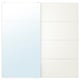AULI / MEHAMN Pair of sliding doors, white mirror glass/double sided white, 200x201 cm