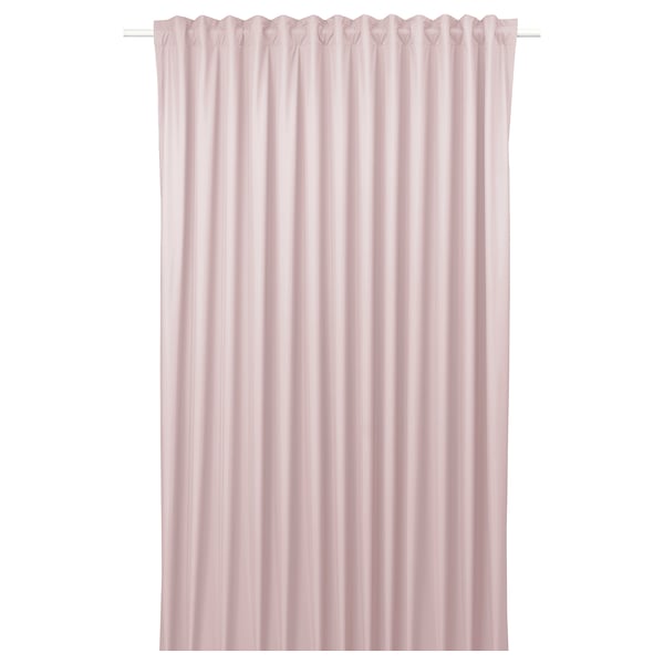 BENGTA Block-out curtain, 1 piece, light pink/with heading tape, 210x300 cm