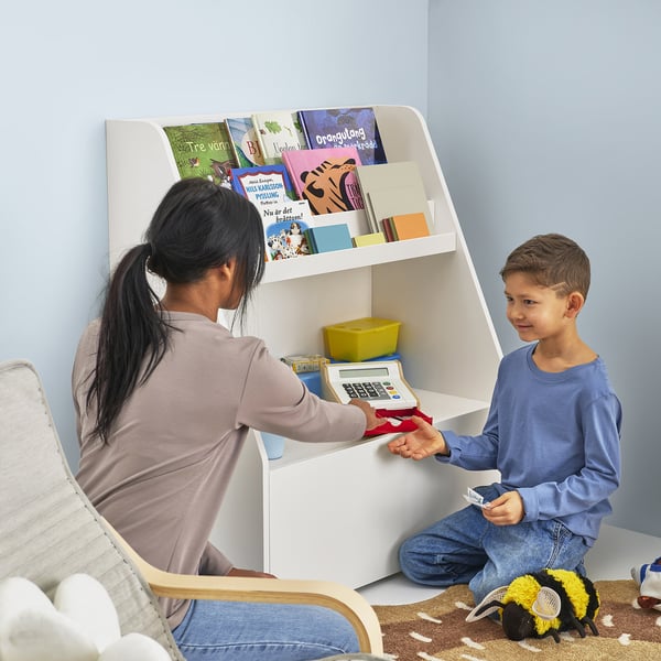 BERGIG Book display with storage, white