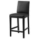 Option: BERGMUND Bar stool with backrest, counter height black/Glose black, 62 cm