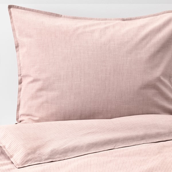 Bergpalm Quilt Cover And 2 Pillowcases Pink Stripe Ikea