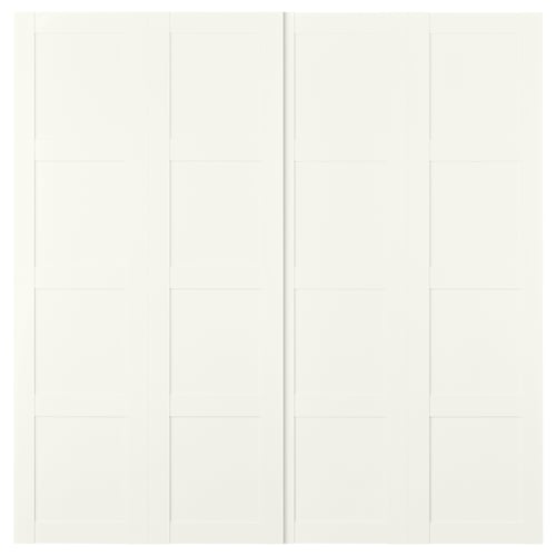 BERGSBO white sliding door, minimalist design, fiberboard & paper foil, soft-close mechanism.