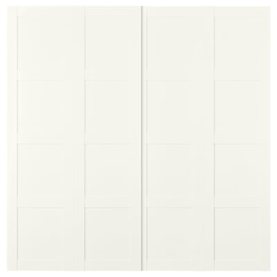 BERGSBO Pair of sliding doors, white, 200x201 cm