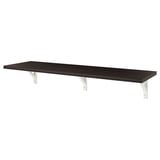 BERGSHULT / SANDSHULT Wall shelf, brown-black/white stained aspen, 120x30 cm