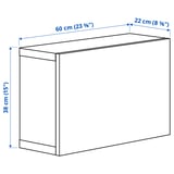 BESTÅ Shelf unit with door, white stained oak effect/Lappviken white stained oak effect, 60x22x38 cm