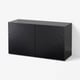 BESTÅ Shelf unit with doors, black-brown/Laxviken black, 120x42x64 cm