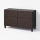 BESTÅ Storage combination w doors/drawers, black-brown Hedeviken/Stubbarp/dark brown stained oak veneer, 120x42x74 cm