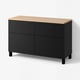 BESTÅ Storage combination w doors/drawers, black-brown/Lappviken/Stubbarp black-brown, 120x42x76 cm