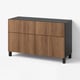 BESTÅ Storage combination w doors/drawers, black-brown Lappviken/Stubbarp/brown walnut effect, 120x42x74 cm