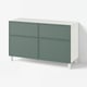 BESTÅ Storage combination w doors/drawers, Krukmakare dark grey-green/Stubbarp white, 120x42x74 cm