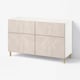 BESTÅ Storage combination w doors/drawers, white Bergsviken/Ösarp/beige marble effect, 120x42x74 cm