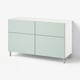 BESTÅ Storage combination w doors/drawers, white/Hjortviken/Ösarp pale grey-green, 120x42x74 cm