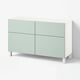 BESTÅ Storage combination w doors/drawers, white/Hjortviken/Stubbarp pale grey-green, 120x42x74 cm