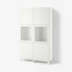 BESTÅ Storage combination w glass doors, white Valviken/Sindvik white clear glass, 120x42x202 cm