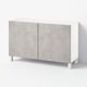 BESTÅ Storage combination with doors, white Kallviken/light grey concrete effect, 120x42x74 cm