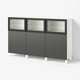 BESTÅ Storage combination with doors, white Lappviken/Fällsvik dark grey, 180x42x112 cm