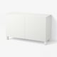 BESTÅ Storage combination with doors, white/Laxviken/Stubbarp white, 120x42x74 cm