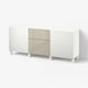 BESTÅ Storage combination with drawers, Laxviken white/Selsviken high-gloss/beige, 180x42x74 cm