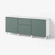 BESTÅ Storage combination with drawers, white/Krukmakare dark grey-green, 180x42x75 cm