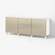 BESTÅ Storage combination with drawers, white Riksviken/light bronze effect, 180x42x74 cm